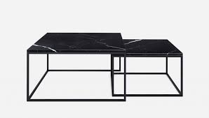 Newconrad wire glass coffee table. Square Marble Coffee Table Set Nero Marquina Black Aime Te