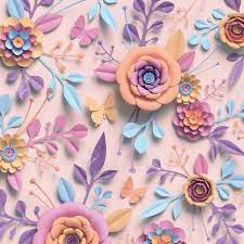 Pink paper flower vector greeting card template. 3d Rendering Paper Flowers Pastel Color Palette Botanical Stock Photo Picture And Royalty Free Image Image 98834244