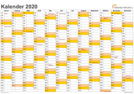 Download kalender tahun 2021 pdf (template writer / word). Excel Kalender 2020 Kostenlos