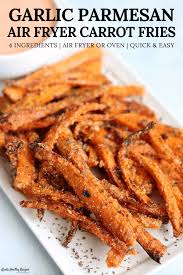Tasty carrot chips are baked in a hot oven until crispy. Garlic Parmesan Air Fryer Carrot Fries With Creamy Sriracha Dip
