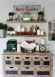 Christmas decorating ideas for living room shelves. Decorating Floating Shelves For Christmas Weekend Craft
