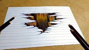 Blender + lwo 3ds dae obj. Drawing A 3d Crack Simple Tricks And Technique Pencil Colour Sketch Youtube