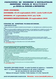 Astăzi au fost afişate rezultatele la bacalaureat 2017. Admitere Master Septembrie 2019 Facultatea De Inginerie A InstalaÈ›iilor Din Utcb