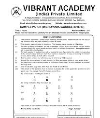 Aakash National Talent Hunt Exam Sample Paper Micro Nano Course 2016 17 Pdf Free Download Edugorilla Study Material