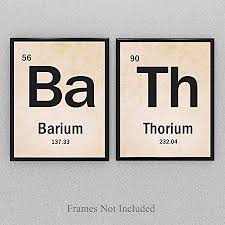 Bath Science Periodic Table Of Elements Set Of 2 11x14 Unframed Art Prints Funny Geek Chemistry Themed Bathroom Decor Walmart Com Unframed Art Prints Bathroom Themes Diy Bathroom Decor
