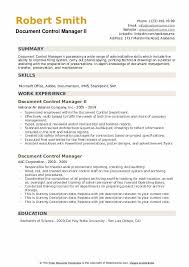 Document controller education and training requirements. Document Control Manager Resume Samples Qwikresume