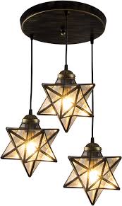 Top selected products and reviews. Transparent Glass Moravian Star Pendant Lamp Ceiling Lighting Chandelier Led Iron Art 3 Lights Round Base