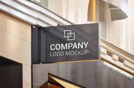Small Rectangle Sign Mockup On Shop Wall In 2020 Sign Mockup Logo Mockup Wall Logo