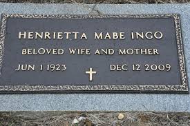 Henrietta Clark Mabe Ingo (1923-2009)
