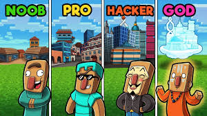 The world youtubers video clip youtube movies earth. Minecraft Noob Vs Pro Vs God Vs Hacker Village Youtube