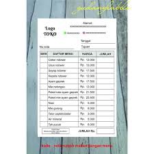 Contoh nota rumah makan excel. Contoh Bon Makanan Masnurul