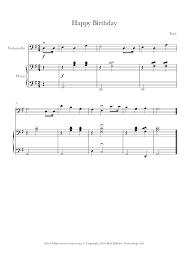 Download and print top quality happy birthday sheet music for cello or other instruments and piano. Happy Birthday Sheet Music For Cello 8notes Com