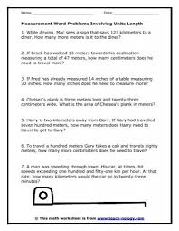 The conversion factor from inches to meters is 0.0254, which means that 1 inch is equal to. Measurement Word Problems Involving Units Length Teach Nology