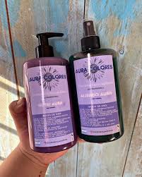 Combo Aura 💖💜 adi�s pelo en pausa 🫶🏻 Efecto glitter No necesita secador ni planchita Brillo extremo Antifrizz Hidratacion pura Chau pelo chicloso Repara el cabello de adentro hacia afuera dej�ndolo fuerte