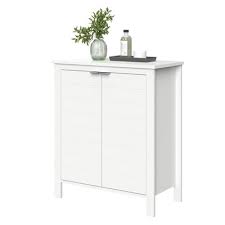 The lauren buffet kitchen cabinet boasts a sturdy and durable engineered and mdf composition, and features a simple, compact design that incorporates two doors and two drawers embellished with metal round handles. Madison Collection Two Door Floor Cabinet White Riverridge Home Target