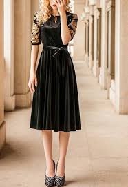 Black And Gold Dress Shirts Womens Black Velvet Midi Dress With Gold Embroidery At Asos Marketplace Modest Dresses Fashion Dresses Dress Shirts For Women