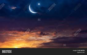 Beautiful picture of crescent moon. Crescent Moon Image Photo Free Trial Bigstock