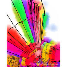 Tape directly to the wall with brightly colored tape. Hot Air Balloon Art Print Bright Colored Balloons