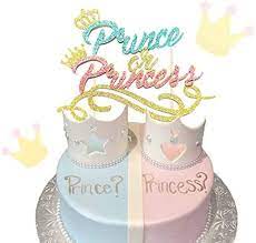 Amazon Com Laventy Prince Or Princess Cake Topper Boy Or Girl Gender Reveal Cake Decoration Baby Shower Cake Decoration Grocery Gourmet Food