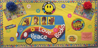 Groovy Book Fair Theme Bulletin Board Classroom Themes Door Decorations Classroom Library Themes