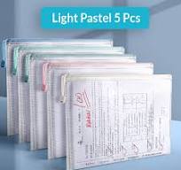 A4 Size Zipper Mesh Document Bag 5 / 10 Pcs Set
