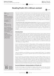 Religion quiz / psalm 23 in order. Pdf Reading Psalm 23 In African Context