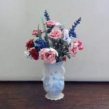 1 Inch Scale Miniature Paper Flower Bouquet By Kiki Bean Minis Paper Flower Bouquet Doll Garden Paper Flowers