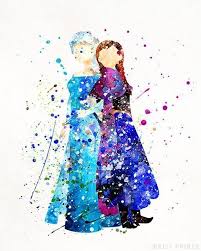 Frozen Print Elsa Art Elsa Poster Disney Poster Elsa And Etsy Disney Posters Watercolor Disney Disney Drawings