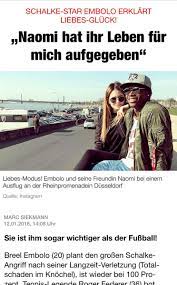 Embolos freundin naomi exklusiv über elternfreuden. Marc Siekmann Twitterissa Breel Embolo Mit Einer Liebeserklarung An Seine Freundin Naomi Hat Ihr Leben Fur Mich Aufgegeben Https T Co Tauk0trjcn Bild Sport Bild Schalke04 S04 Rbls04 Https T Co 6v8ygimttf
