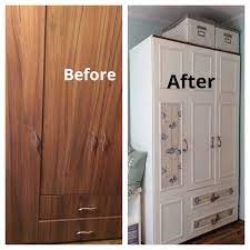 Before And After White Paint Makeover Wardrobe Closet Diy Ideas De Muebles Pintados Reciclaje Muebles Renovacion De Muebles