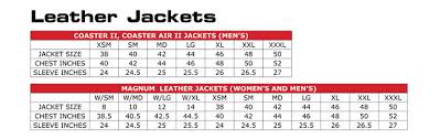 Clothes Stores Leather Jacket Size Chart