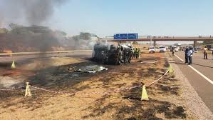 Truck Driver Dies As Tanker Catches Fire In Collision On N4 Mabopane Freeway