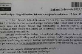 Apakah sesuai dengan beberapa aturan yang telah disebutkan diatas. Lagi Jokowi Dalam Soal Ujian Nasional B Inggris Kompasiana Com