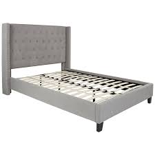 Shop for grey tufted headboard at bed bath & beyond. Riverdale Full Size Tufted Upholstered Platform Bed In Light Gray Fabric Restaurant Furniture Org