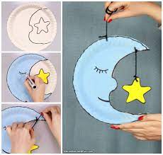 Moon and stars craft for this craft, the children glued on the moon , stars, placed star stickers and glued sparkles on the paper. Moon Paper Plate Craft For Kids Easy Peasy And Fun