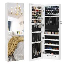 Songmics hängend schmuckschrank mit led beleuchtung schmuckregal türmontage wandmontage höhenverstellbarkeit abschließbar schmuckkasten 120 cm hoch jbc93w. Songmics Schmuckschrank Hangend Weiss Kaufland De