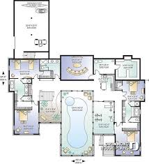 Basement Luxurious 7 Bederoom Waterfront House Plans With Indoor Pool Spa 2 Master Suites Inlaw Suite Pool House Plans Indoor Pool House Pool House Designs