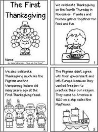 The First Thanksgiving Mini Book Class Book Sequencing And Writing Pages Fall Thanksgiving Firstgrade Secondg Thanksgiving Lessons Class Book Mini Books