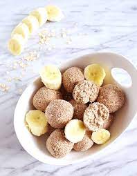 Vegan No Bake Banana Bread Energy Bites Sweet Vegan Sara Recipe Baked Banana Food Energy Bites Recipes