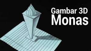Cara menggambar monas yang bagus. Cara Menggambar 3d Monas Sangat Mudah Begini Triknya Youtube