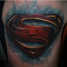 Superman Logo By Matt Stines Tattoonow 3d superman logo with angel wings tattoo on leg calf. superman logo by matt stines tattoonow