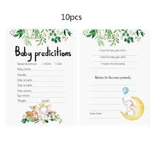 10 Pack Baby Predictions And Advice Cards Baby Shower Games Ideas For Boy Or Girl Party Activities Supplies Hand Footprint Makers Aliexpress