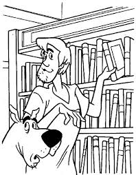 Scooby sitting on a grass scooby doo f20d. Scooby Doo And Shaffy Picking Book In Library Coloring Pages Download Print Online Coloring Pages For Free Color Nimbus