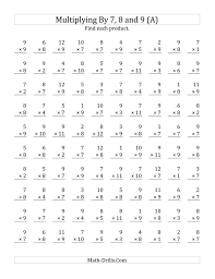The Multiplying 1 To 12 By 7 8 And 9 A Math Worksheet Idea Blog Math Multiplication Worksheets Printable Multiplication Worksheets Multiplication Facts Worksheets