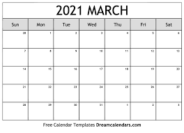 March 2021 Calendar Free Blank Printable Templates