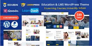 Premium quality free theme for developing impressive online courses websites . V 8 10 15 Edubin Nulled Education Lms Wordpress Theme