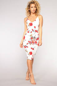Simple Garden Floral Dress White Red Dresses Red White Floral Dress White Floral Dress