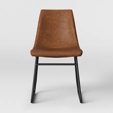 20w x 18d x 36h seat height: Bowden Faux Leather And Metal Dining Chair Caramel Project 62 Target