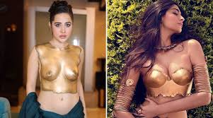 Uorfi Javed's Metallic Breast Plate Style Is An Inspiration From Sonam  Kapoor! (View Pic)