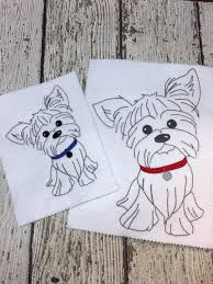 I love hand embroidery so much, that i've designed several free embroidery patterns for you to download. Boy Yorkie Male Dog Sketch Redwork Style 4 Sizes Included Digital Embroidery Design Nana S Handmade Baby Boutique
